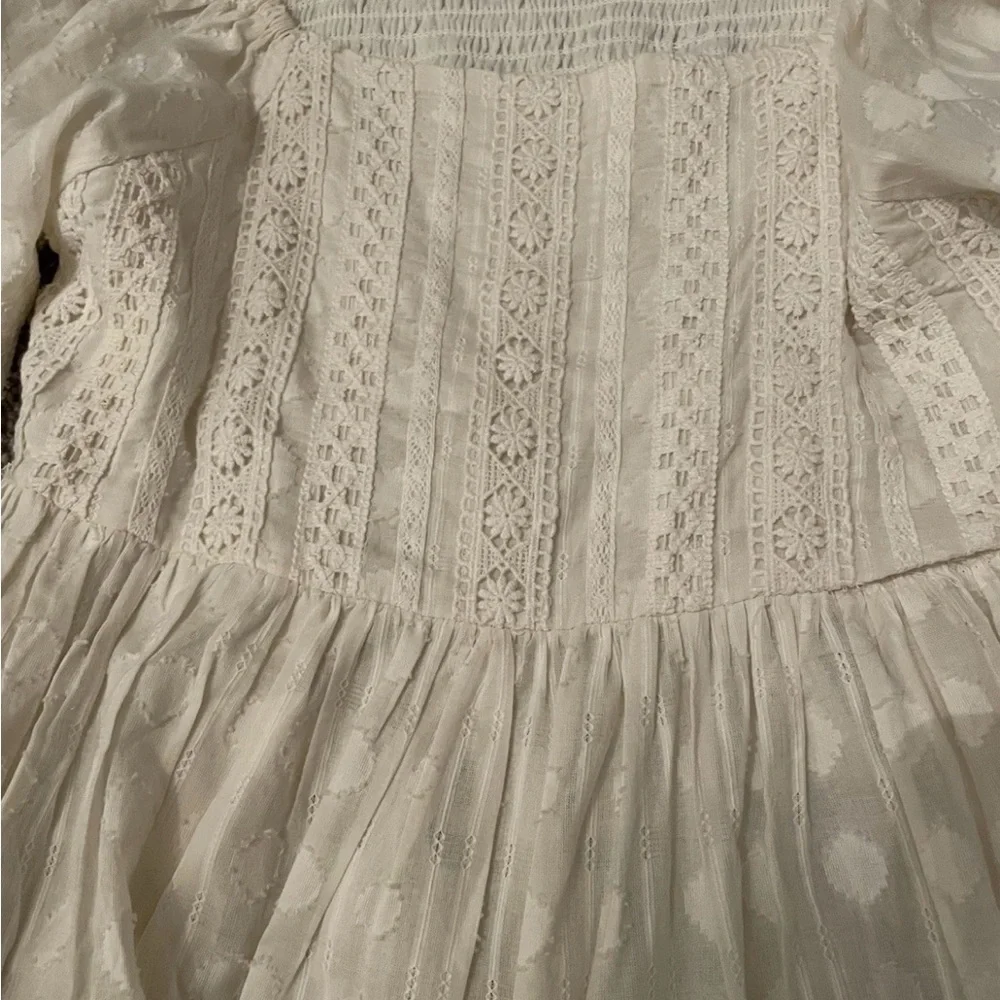 Cotton Boho Fairycore Romantic Nicole Miller Embroidered Artelier Dress Sz S